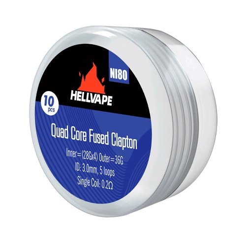 Hellvape grijači 10 kom NI80 Quad Core Fused Clapton - 0.2 ohm